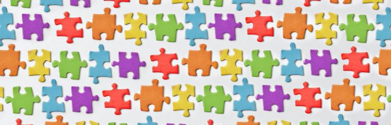 jigsaw puzzle pieces in different colous